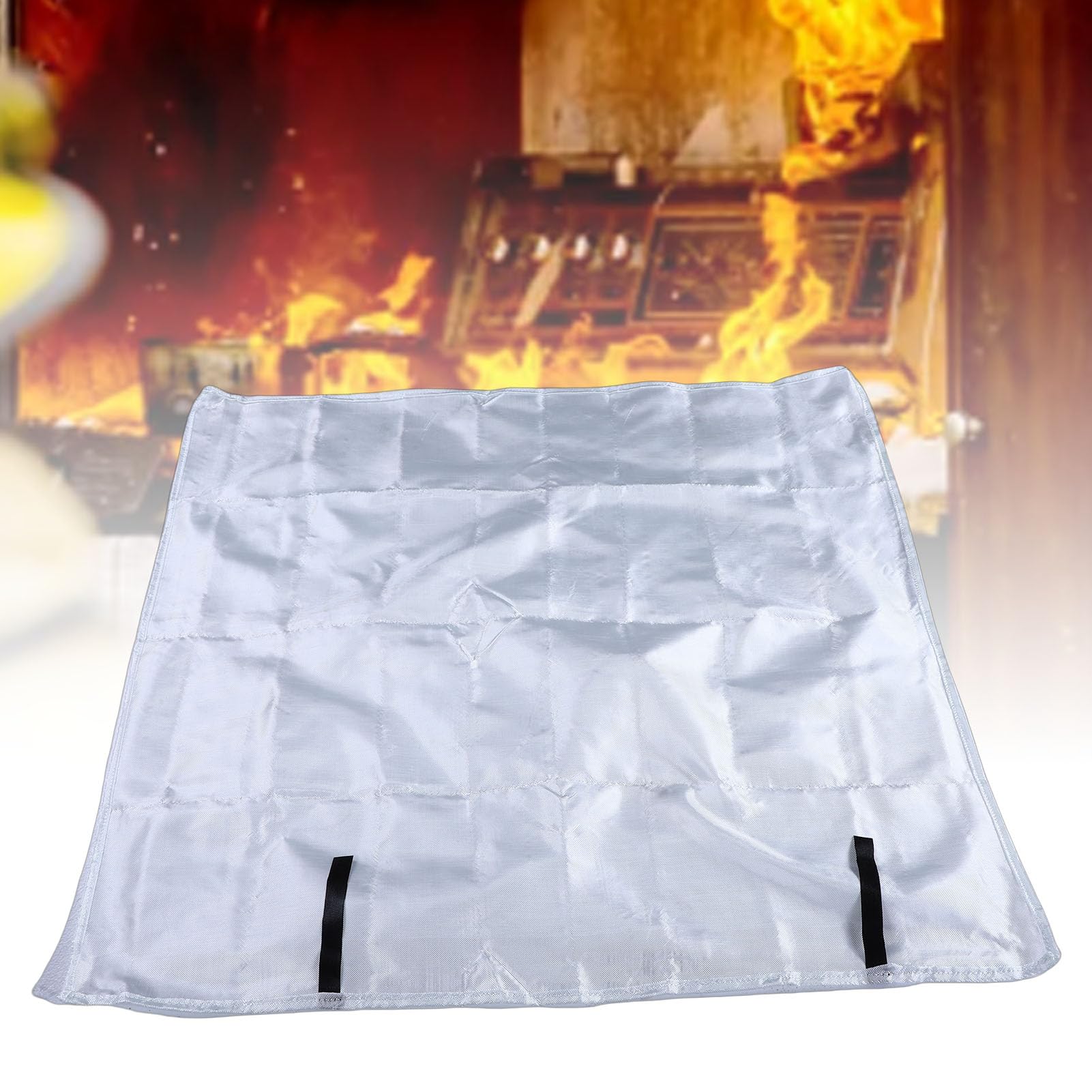 Paquete de 8 Mantas Ignífugas de Fibra de Vidrio, Mantas Ignífugas de Emergencia, 1 M X 1 M, Diseño de Extracción Rápida, Aislamiento Térmico de 1076 °F para el Hogar, Cocina, Parrilla,