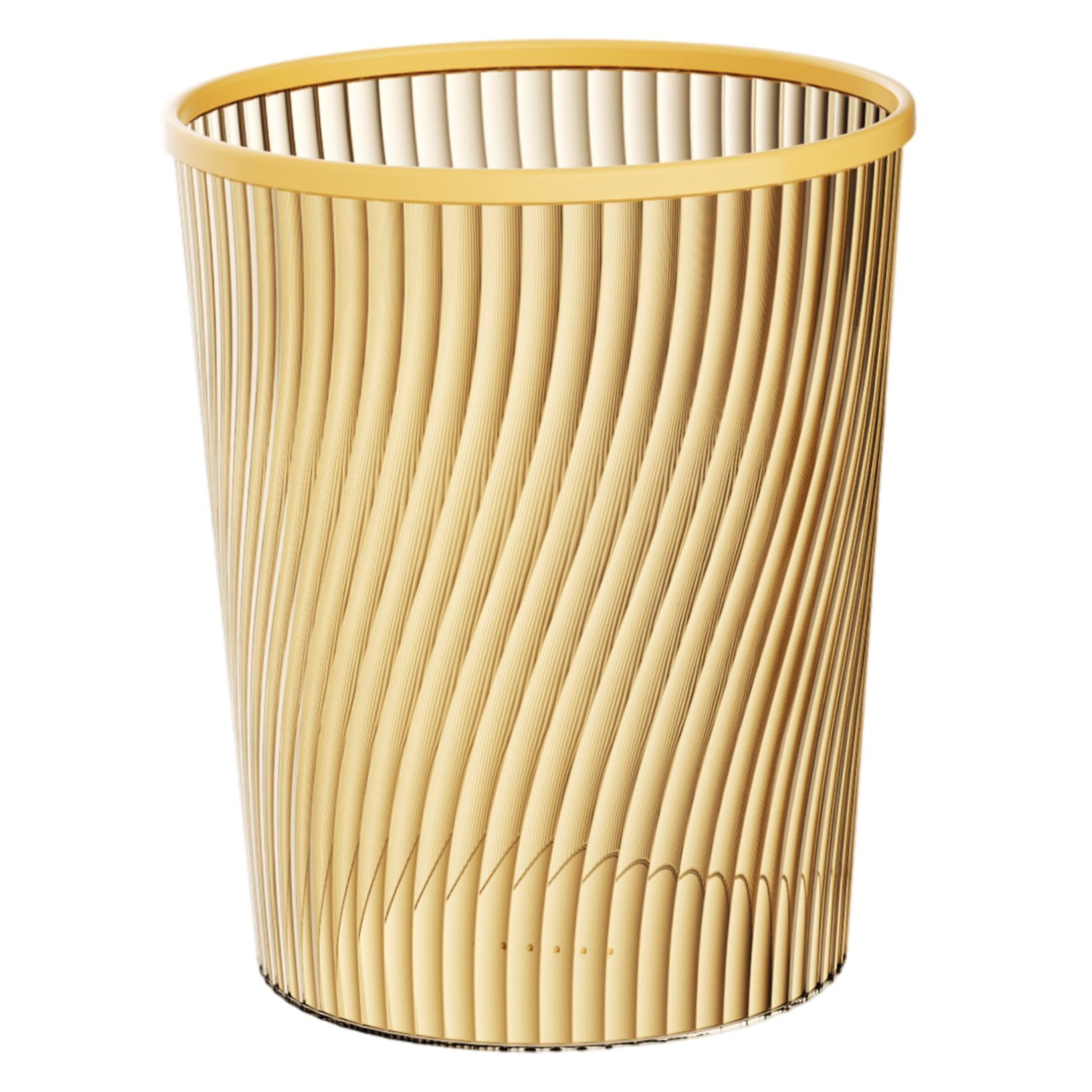 Poubelle De Bureau Dorée Élégante 8,4 X 9,8 Pouces – Petite Poubelle Chambre, Salon, Salle De Bain Avec Anneau De Serrage, Style Chic