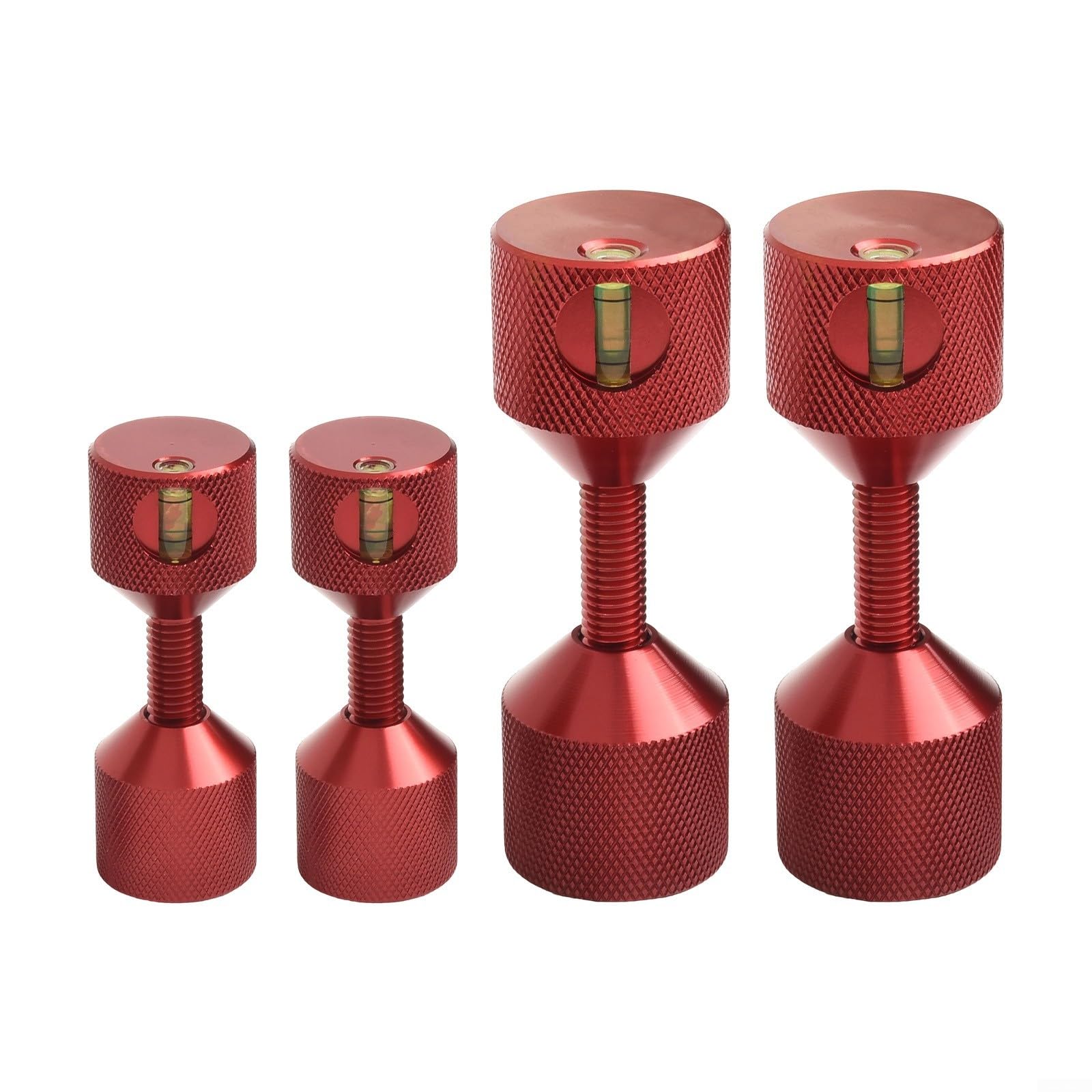 118 Set di perni di posizionamento per flangia a due fori in alluminio 6061 temprato per un allineamento preciso del tubo con posizionamento sfumato su flange da 150 libbre (rosso, 4 pezzi)