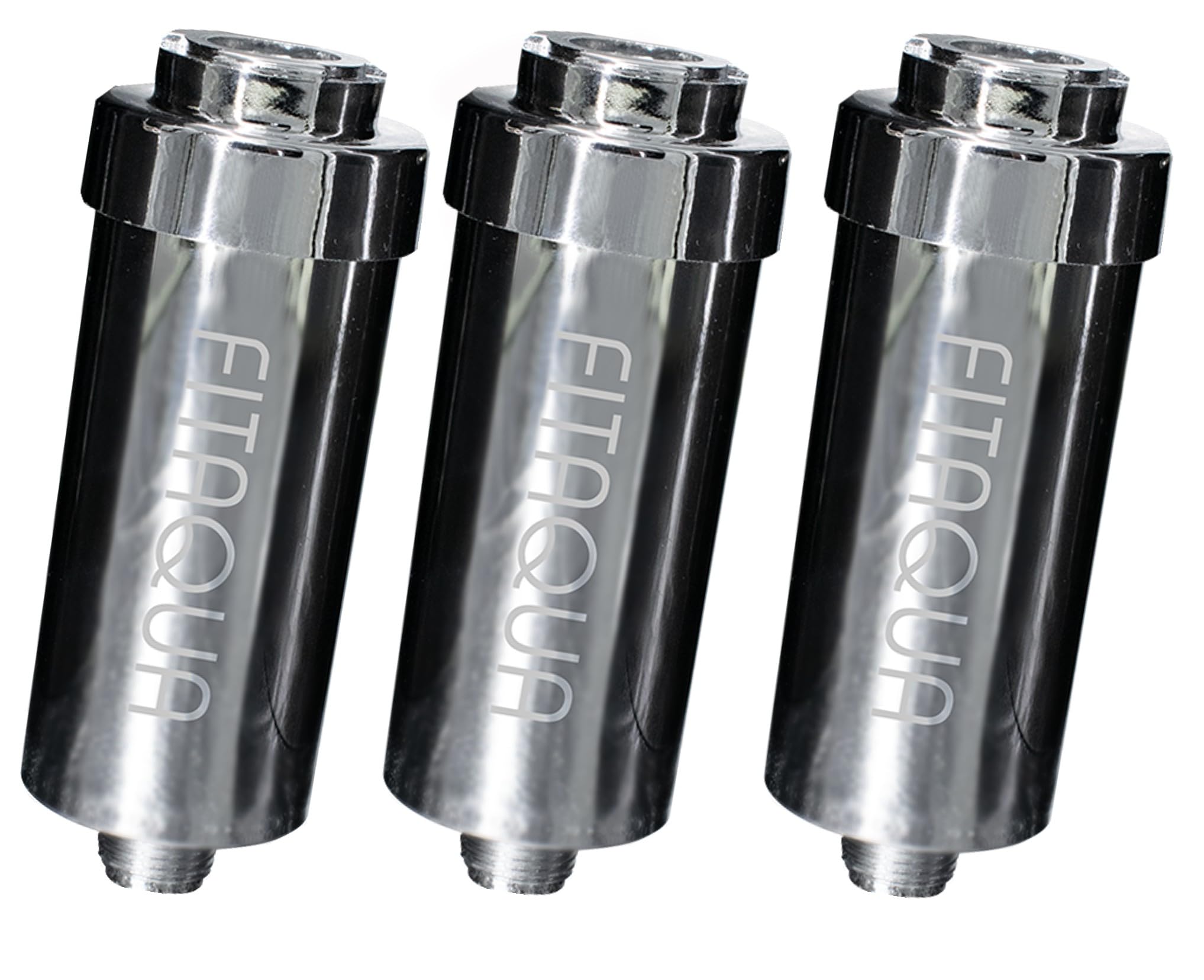 3 x FitAqua AWF-SWR-P-ANM-M Duschfilter - Antikalk Filter gegen Chlor | Chrom-Optik Wasserfilter mit 1/2 Zoll Anschluss, Schutz vor Hautirritationen für Haut und Haare und Kalksteinbildung