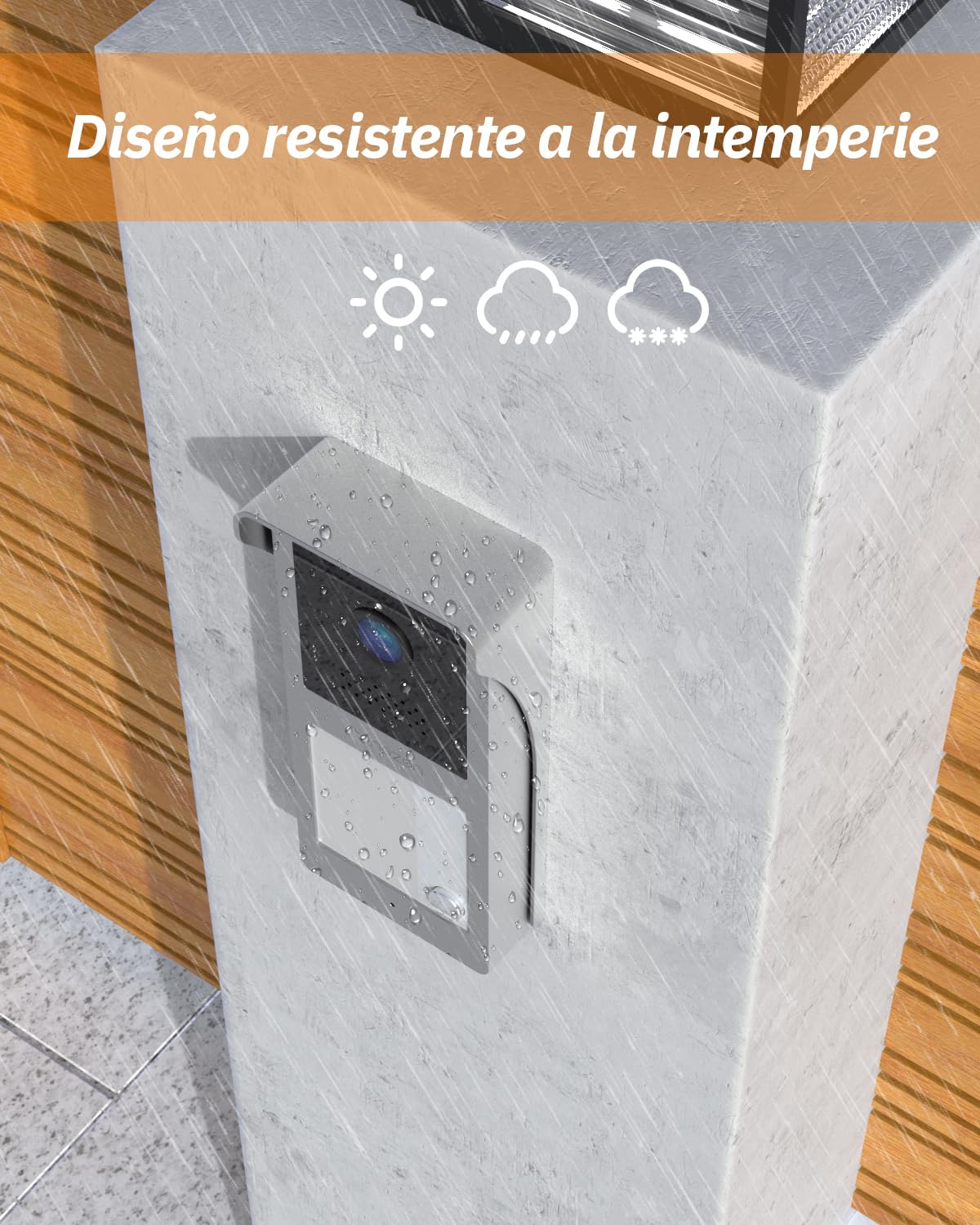 TMEZON Videoportero Sistema de Intercomunicación con 7'' Monitor a Color,HD Timbre Video Mirilla 2 Hilos,Audio bidireccional, visión Nocturna, 16 Tonos de Llamada, admite 2 bloqueos