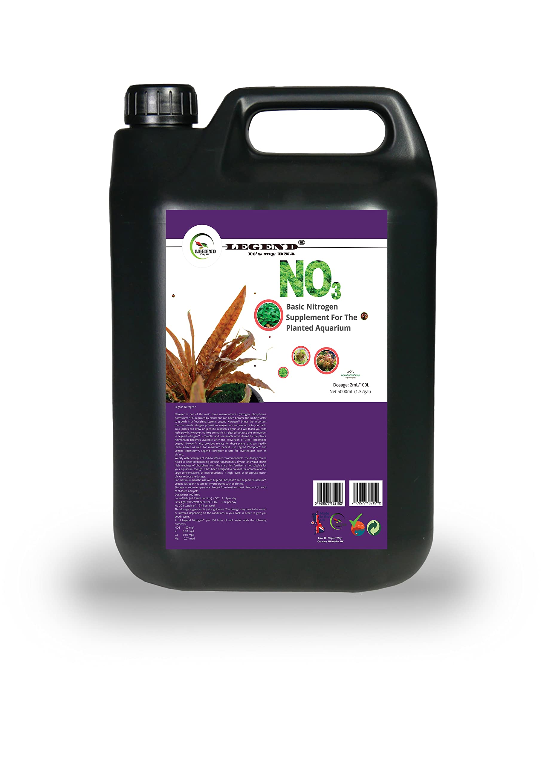 Legend Stickstoff Nr. 3, 100 ml, 250 ml, 500 ml, 1000 ml, Pflanzdünger für Aquarienpflanzen (5000 ml)