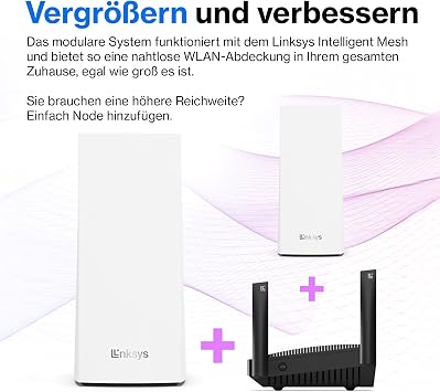 Linksys Hydra Pro 6 Dual-Band Mesh WiFi 6 Router (AX5400) - Works with Velop Mesh WiFi System - WiFi Internet Gaming Router Child Protection Functions and Guest Network via the Linksys App