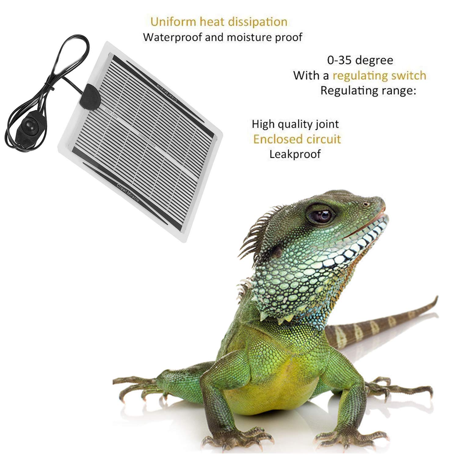 bluesees Reptile Heat Mats, 15W Reptile Heat PadTemperature Adjustable