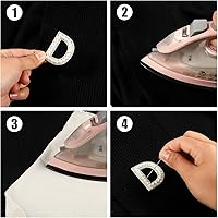 Vista 5 de 15 parches de perlas con purpurina para planchar con diamantes de imitación, para planchar y coser, parches de tela, apliques de letras de perla