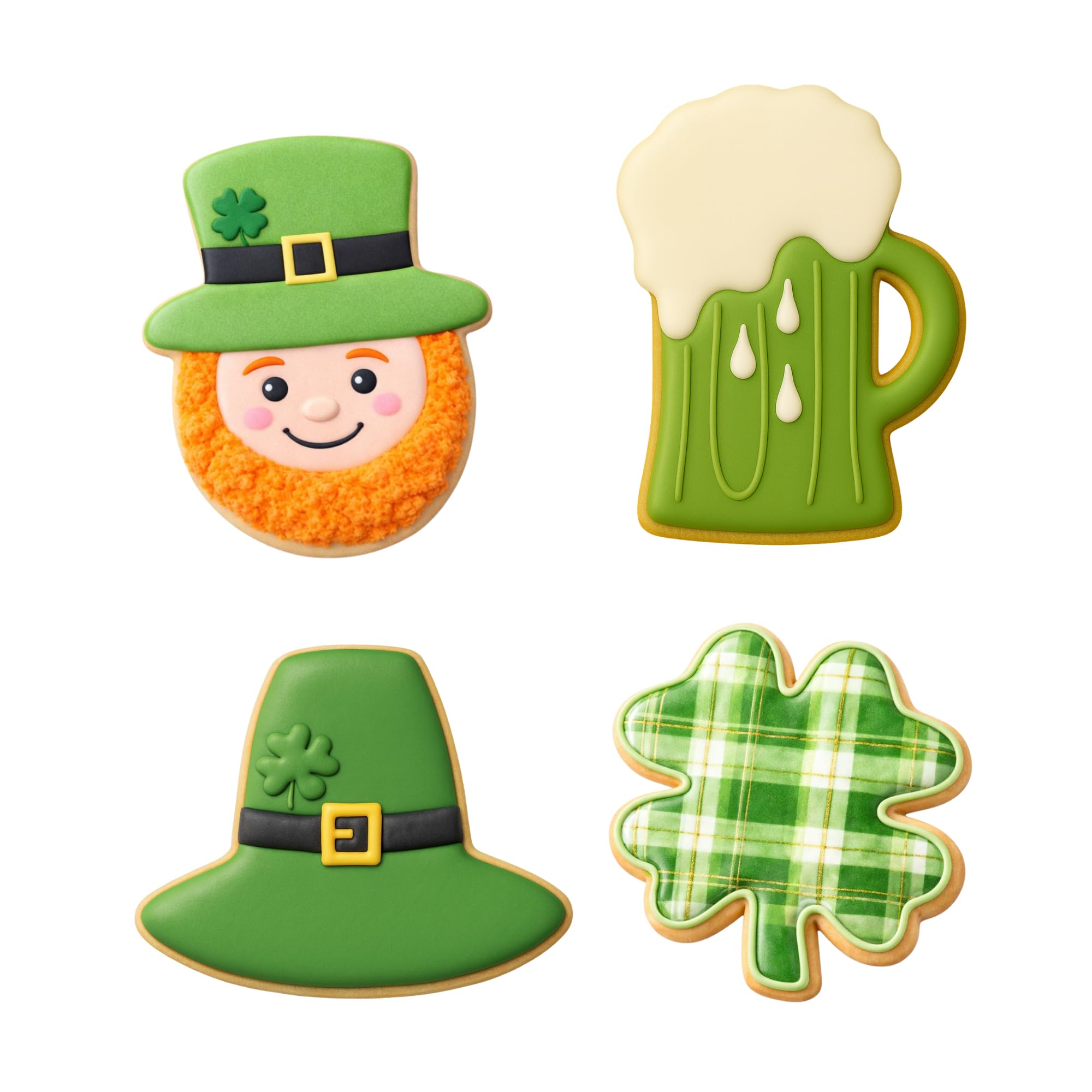Leprechaun St. Patricks Day Ausstechformen aus verzinntem Stahl, 4-teiliges Set