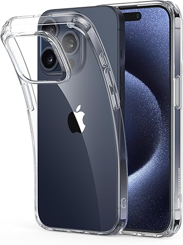 ESR Funda transparente para iPhone 15 Pro Max, funda delgada a prueba de golpes, resistente al amarilleo, delgada y transparente, funda para