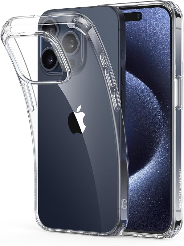 ESR Funda transparente para iPhone 15 Pro Max, cubierta delgada a prueba de golpes, funda delgada transparente de TPU resistente al amarilleo, serie Zero, transparente | Protección contra caídas de grado militar, delgado, material de TPU