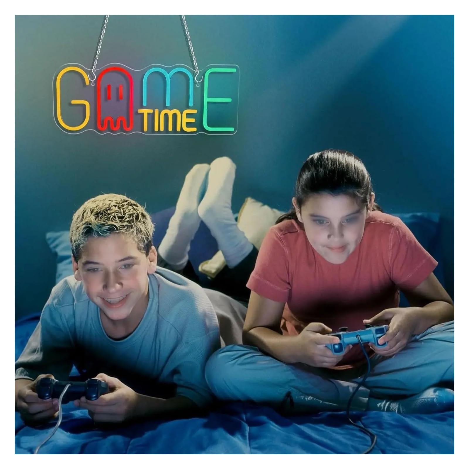 Luci al Neon Da Parete Insegna Al Neon Game Time Con Luce Dimmerabile USB Per Sala Videogiochi Camera Da Letto Per Ragazzi Adolescenti Decorazione Personalizzata 40.5cmх15.6cm