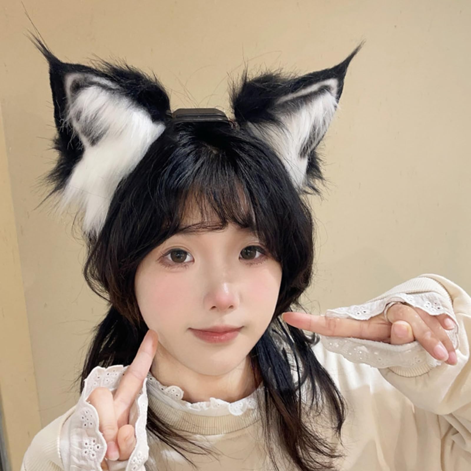 Diadema eléctrica de orejas de animal para fiesta de cosplay con diseño automático de gravedades, para festivales de música, disfraz, accesorio interactivo para el cabello