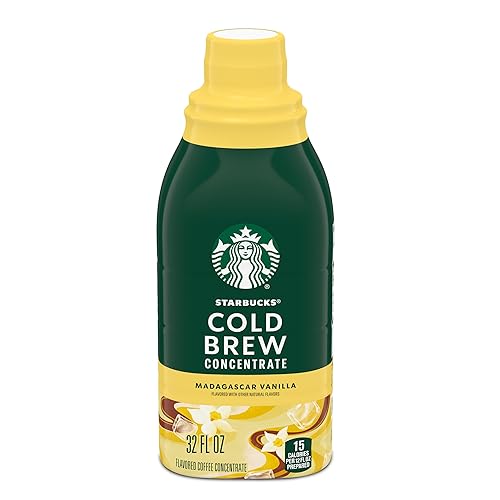 Cold Brew Coffee Concentrate, Madagascar Vanilla Flavored Iced Coffee, 32