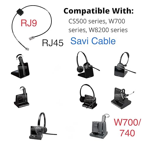 Miniatura 4 de Savi Cable 86009-01 86007-01 (conecta tu teléfono y tu base) El cable de interfaz telefónica es compatible con CS500 SAVI 8200 700 W740 W745 B235