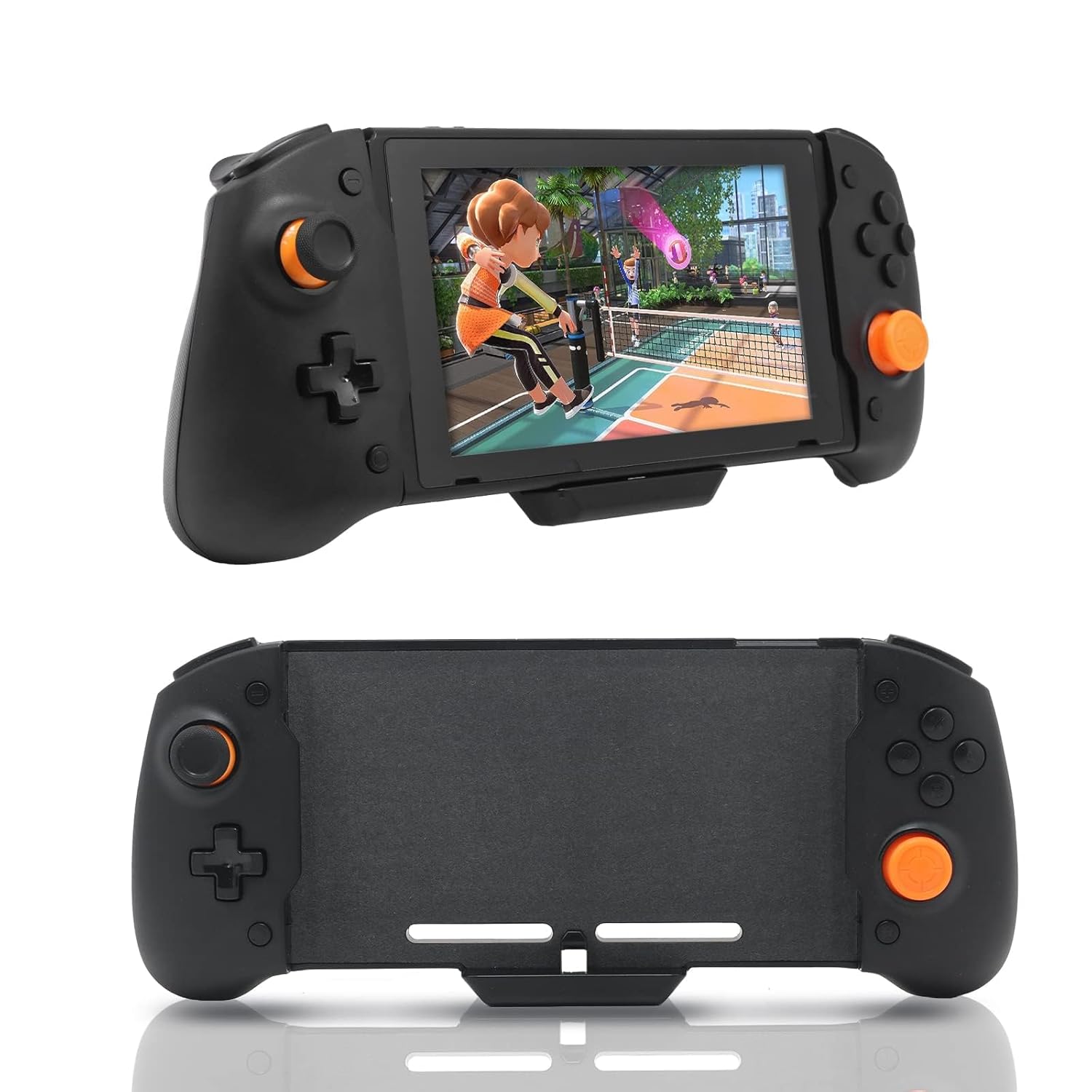 ECHZOVE Handheld Controller Grip Compatible with Nintendo Switch, Ergonomic Wired Gamepad for Handheld Mode with Six-Axis Motion, Dual Vibration, Large Comfort Grip and Hard Travel Case