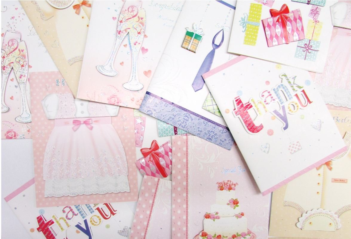 Assorted Pack Greeting Cards, Thank You, Hello Baby, Congratulations, Special for You and More! Perfect Set of Cards for All Your Needs. Pack of 20 with Envelopes. By Mega Stationers