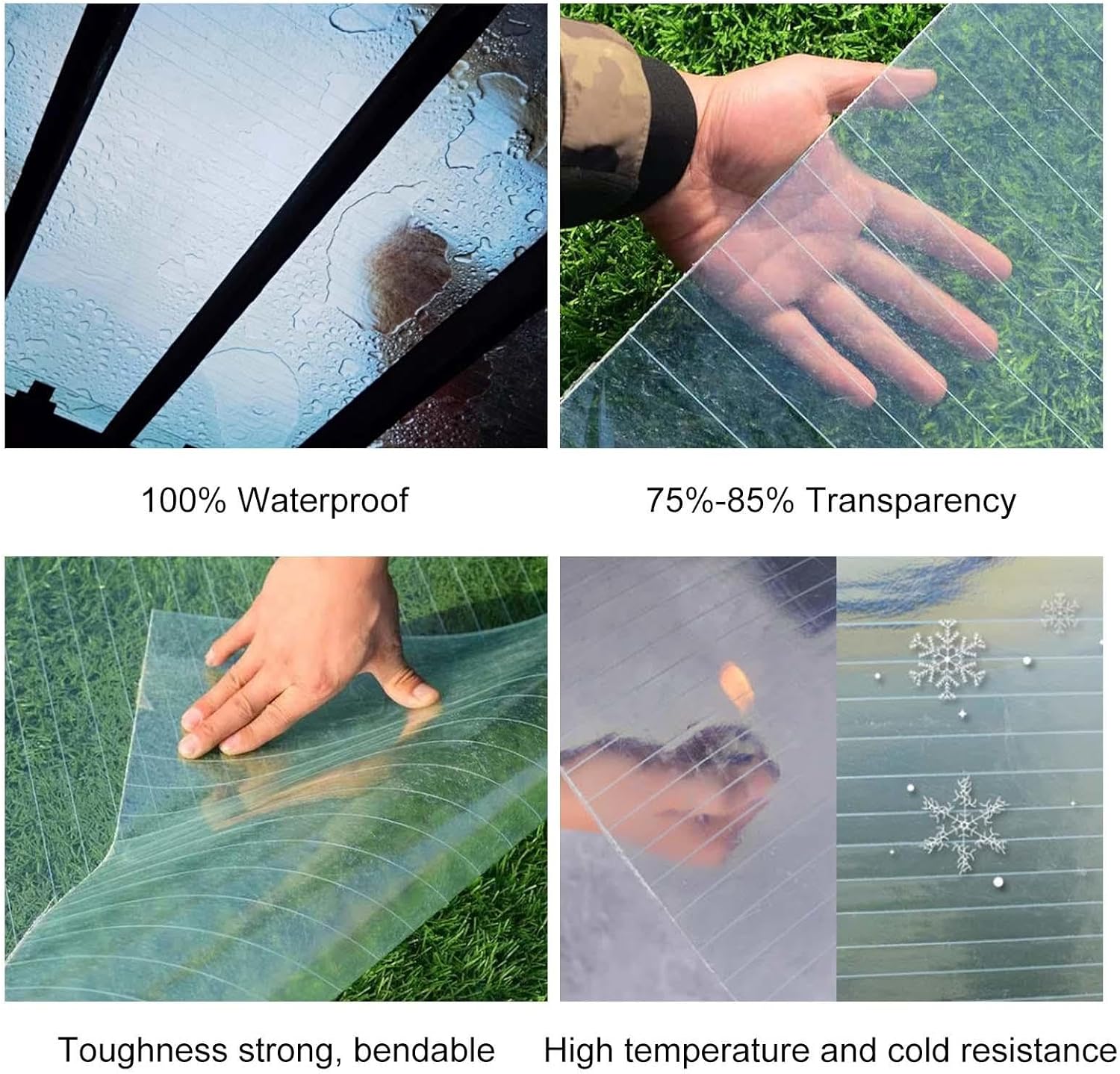 Polycarbonate Roofing Sheets for Greenhouses,Cold Frame Replacement Roof Panels,Rainproof/Uv Protection/Insulation 0.8mm Glassfiber Sheet,Daylighting Panel,Easy to Bend and Cut,W×L-59×354in