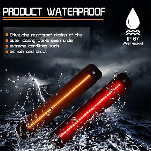 Miniatura 4 de Juego de 4 lámparas LED ámbar y rojo completamente ahumadas compatibles con Ford E100 E150 E250 E350 F100 F100 F150 F250 F350 F350 F500 Reemplazar