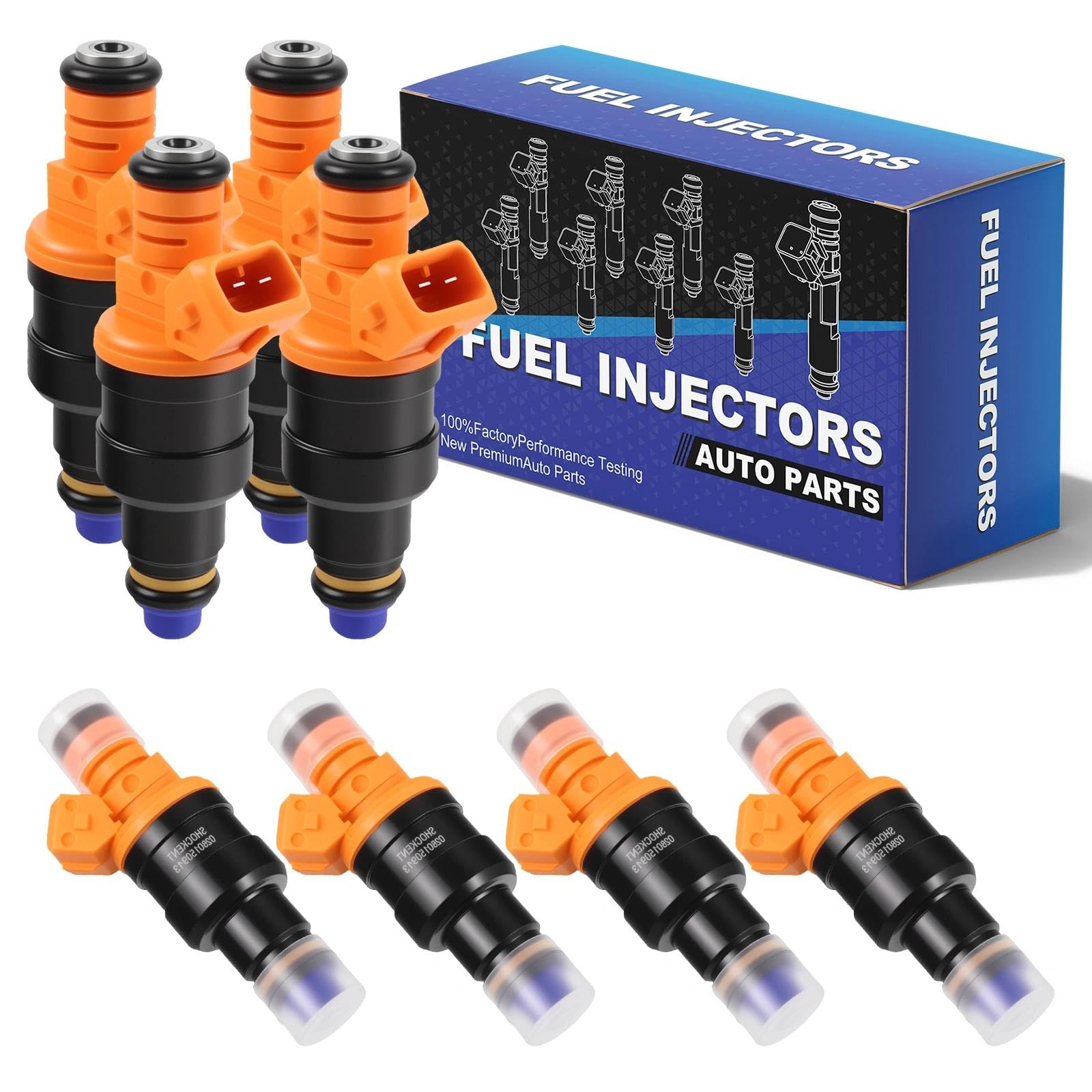 0280150943 Upgraded 4.6/5.0/5.4/5.8L Fuel Injectors For:-Ford F150 1989-2003, Econoline 1990-2004; For:-Lincoln Navigator 1998-1999; For:-Mercury Grand Marquis 1992-1997 Set Of 8