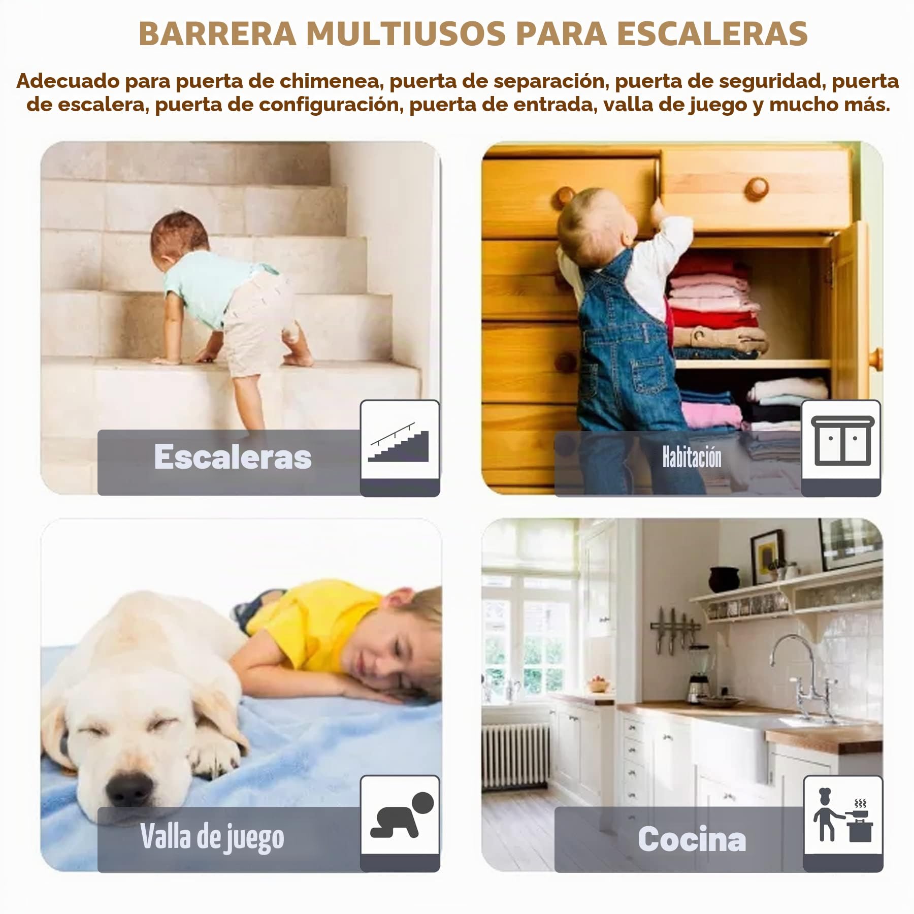 Froadp 75x60cm Parrilla Protectora para Chimenea Barrera con Puerta 5pcs Corral Plegable para Cachorros Valla para Niños 300cm Barreras Metálica Protección de Seguridad para Puertas y Escaleras