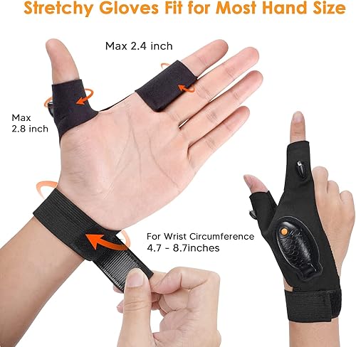 Miniatura 6 de Paquete de 2 guantes recargables con linterna LED, regalos para hombres y mujeres, rellenos de calcetines para hombres, papá, marido, idea de regalo