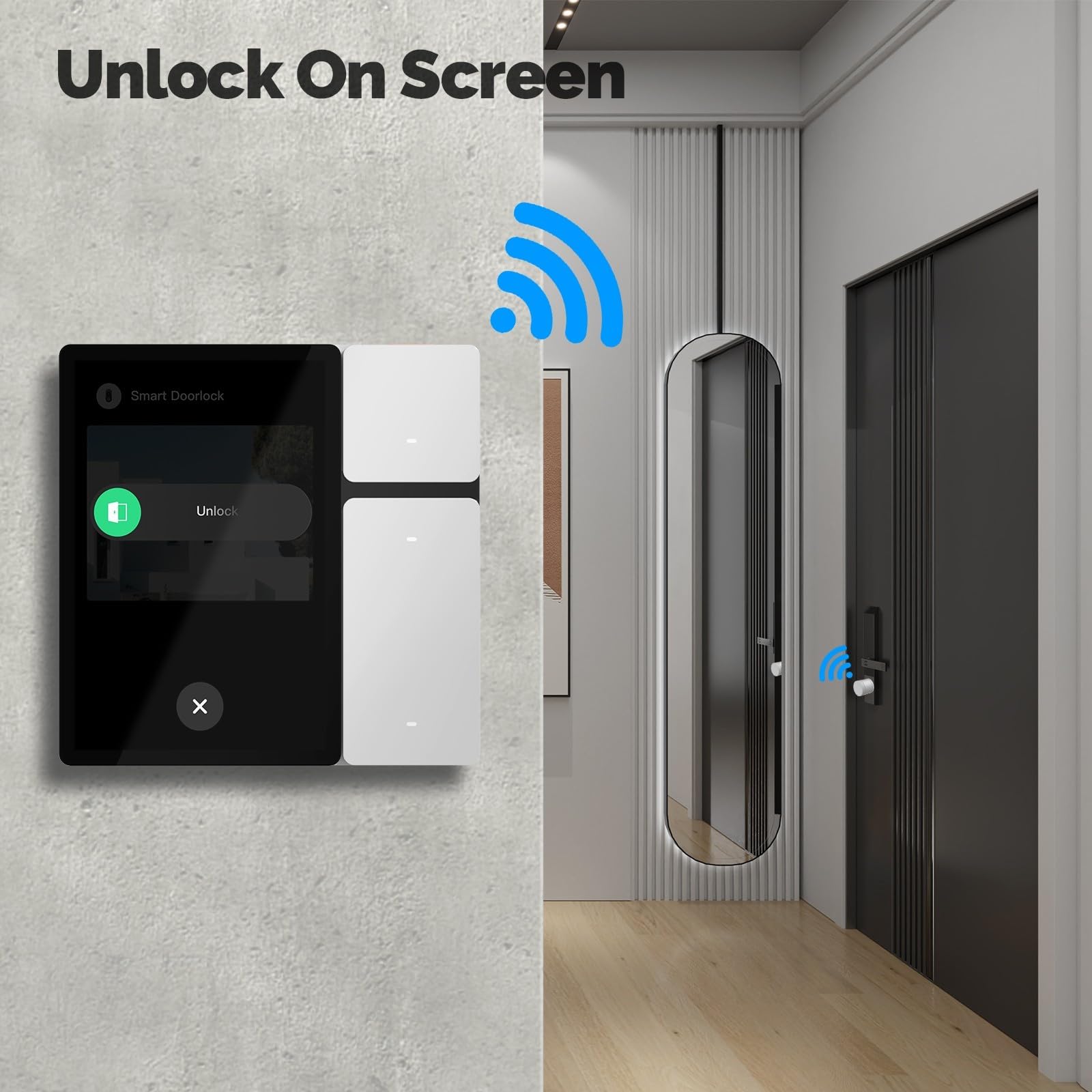 Smart Control Panel, für MOES 3,5 Zoll Bildschirm mit 3 Relais, 3 physischen Tasten, GFF Acitive Touch, integrierte Infrarot-Fernbedienung und einstellbare Glühwürmchen-Anzeige