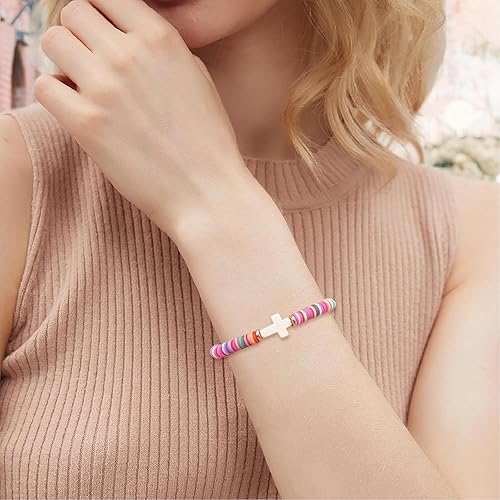 Miniatura 7 de TOLOWOBK Graduation Gifts for Her Daughter Mothers Day Gifts for Daughter Cross Bracelet Beaded Bracelets Baptism First Communion Gifts for Girls,