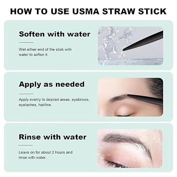 6PCS Usma Grass Extract Essence with 6PCS Sticks, Cilia Growth Nourishing Liquid for Hair Eyelash Eyebrow..