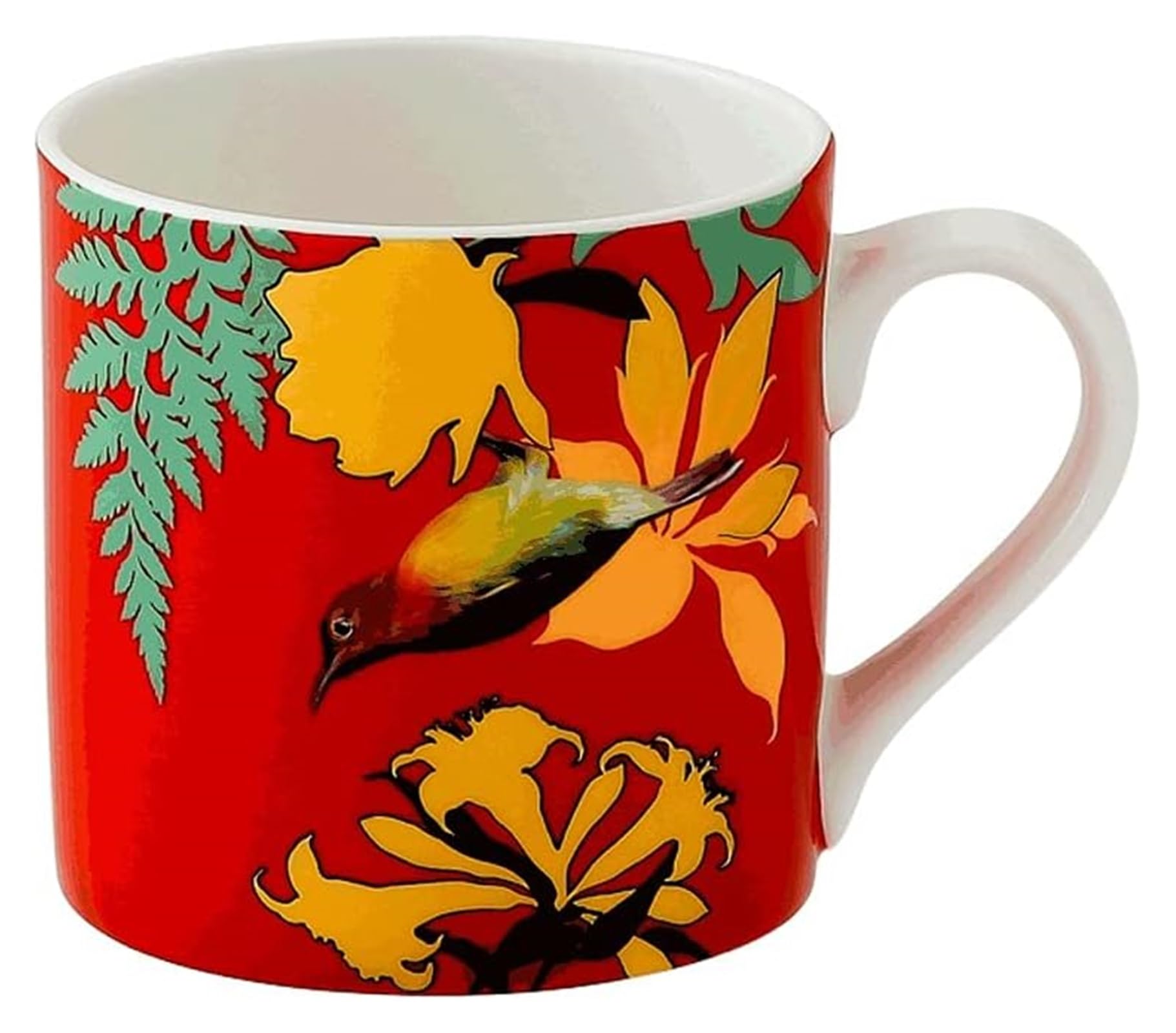 Kubek Kubek z porcelany kostnej ręcznie malowany kubek do kawy, 250ML kreatywna filiżanka do kawy w stylu chińskim, wielofunkcyjny kubek do napojów ze złotym rysunkiem Kawiarnia (Color : Red)