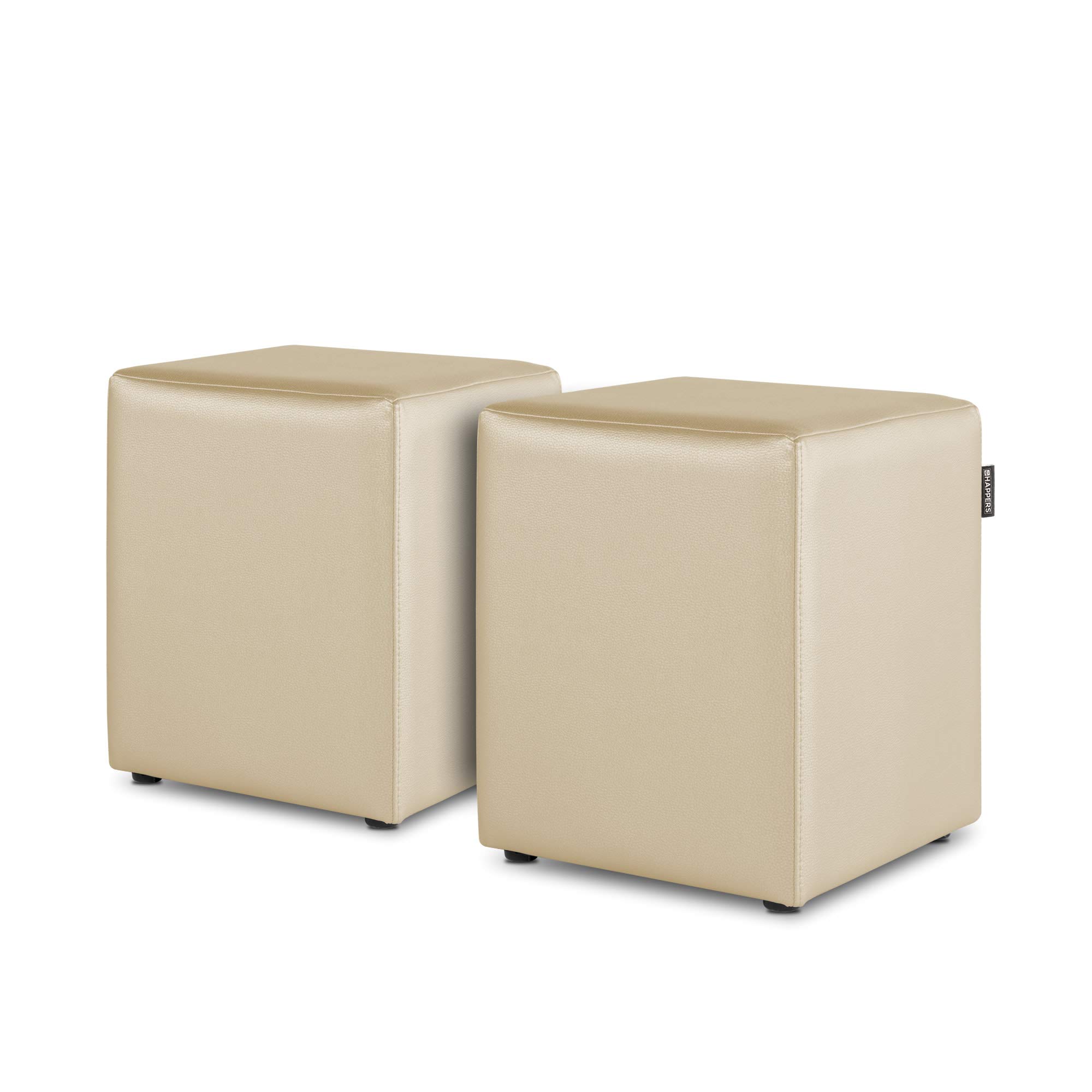 HAPPERS Puff Cubo Salón o Interior Pack 2 Crudo