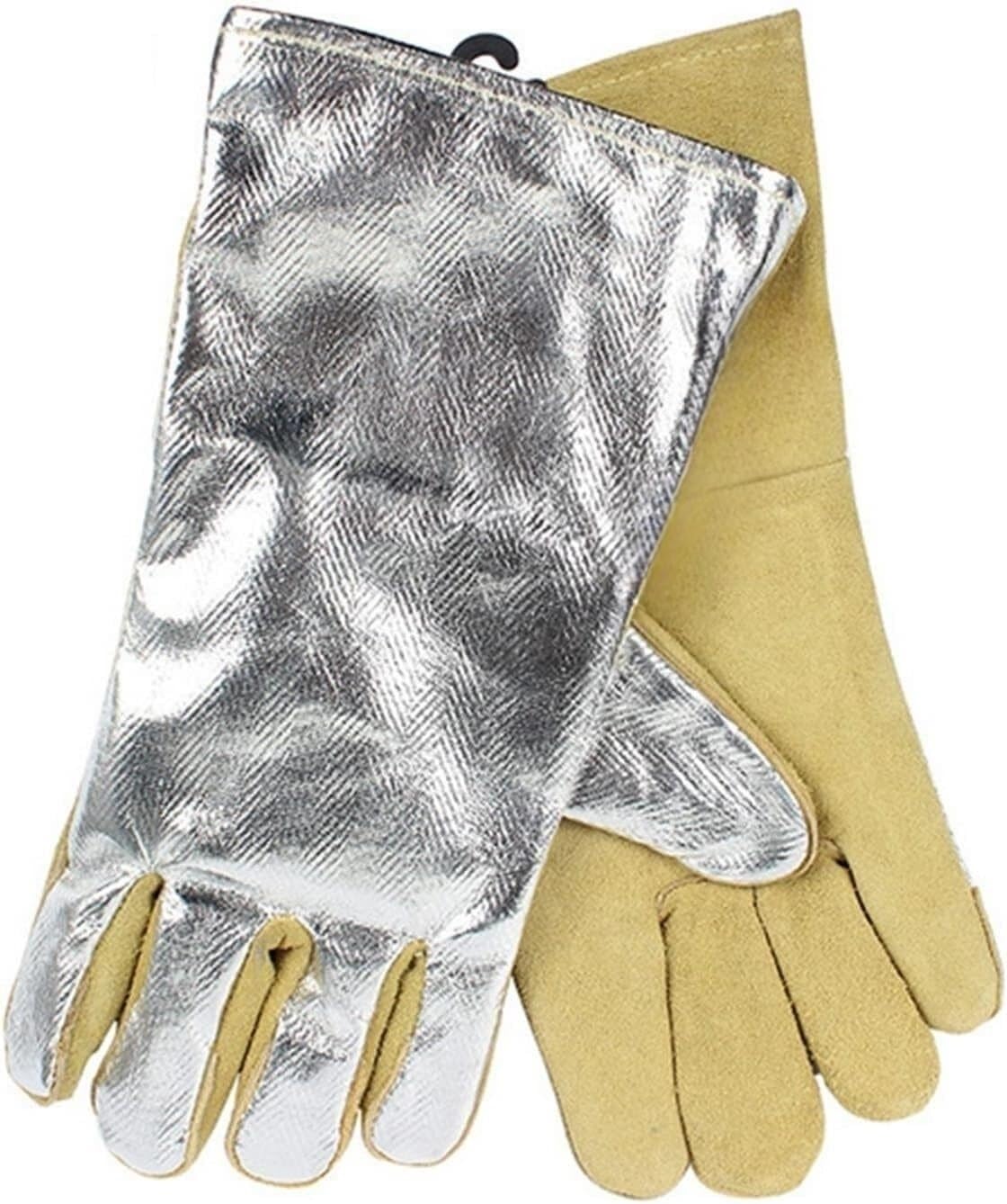 PiWine Gartenhandschuhe, schnittfeste Handschuhe, feuerfeste Handschuhe, 35,6 cm, aluminisierte Wärmedämm-Schweißhandschuhe, Schweißhandschuhe, Handschuhe for Metallurgie, Herd