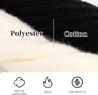 Lancry 2 Pairs Leg Warmers,Ribbed Knit Leg Warmers 80s for Women Girls,Black And White Leg Warmers Ladies for Y2k Ballet Dance Ice Skating (40cm)