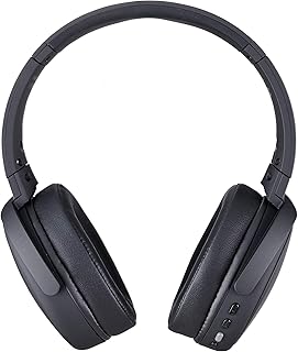 Boompods Headpods ANC Noise Cancelling Headphones, Over Ear Bluetooth Wireless Headphones with Microphone, Folding Design Earphones with Travel Case, 12 Hour Playtime, Pillowfoam Ear Pads, Black