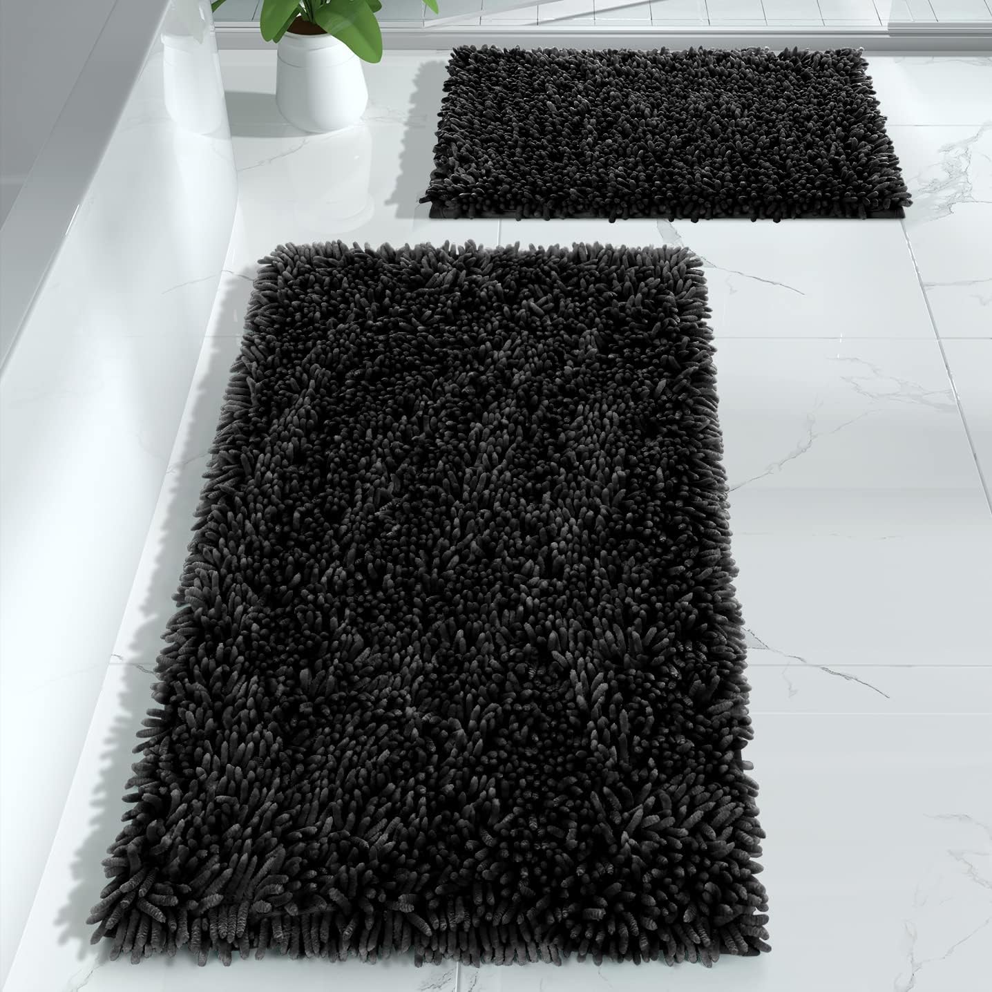 Yimobra Bathroom Rugs Sets 2 Piece, Luxury Shaggy Extra Thick Bathroom