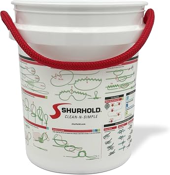 Shurhold Boating and Fishing Knots 5-Gallon Rope Handled Bucket for Quick Identification and Knowledge to Tie and Practice Every Marine Knot