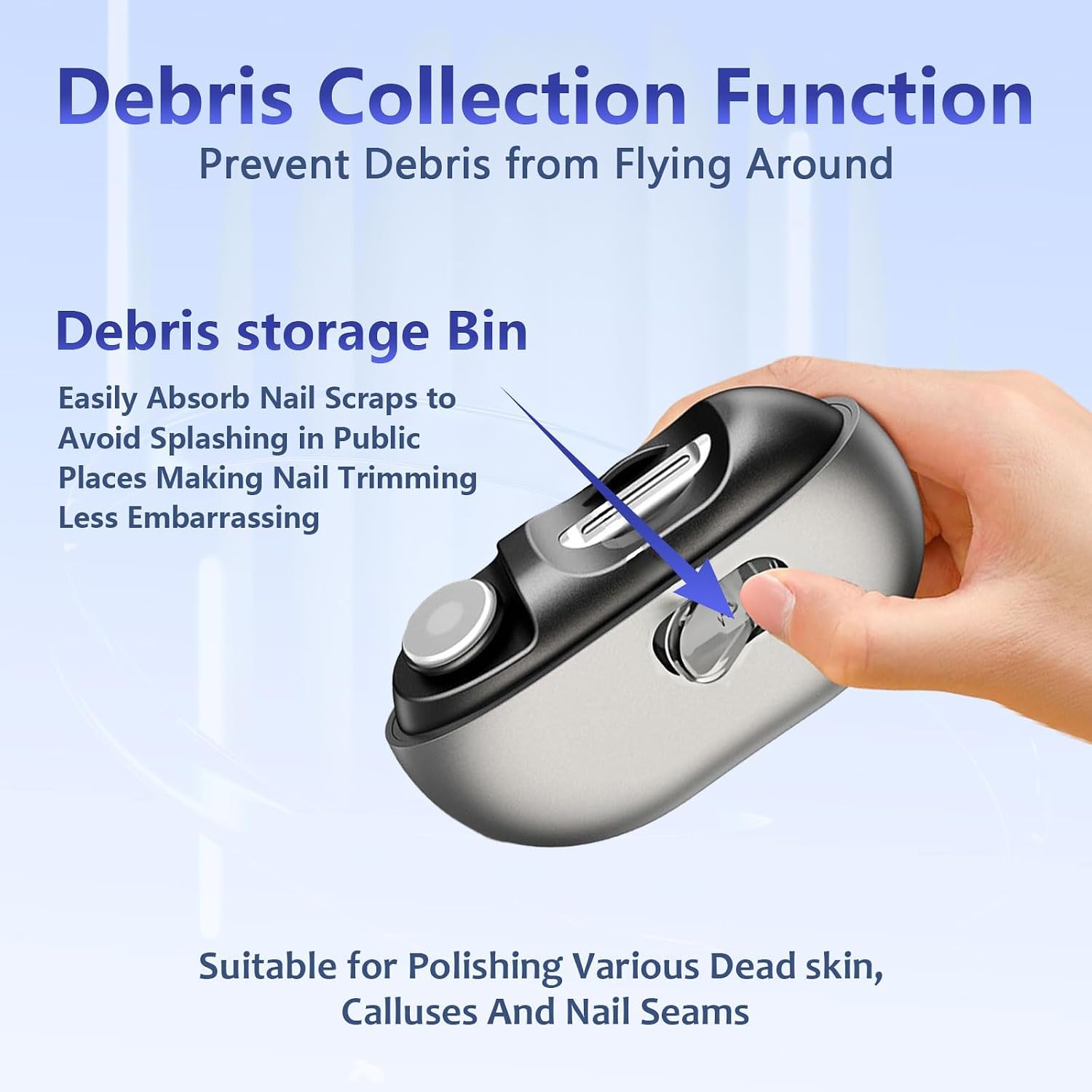 2026 Upgraded 3-in-1 Electric Nail Clippers with LED Light, 2-Speed Automatic Nail Trimmer Cutter, Portable Manicure Grooming Tool for Home Daily Use Travel Outdoor Business Trip Family Nail Care