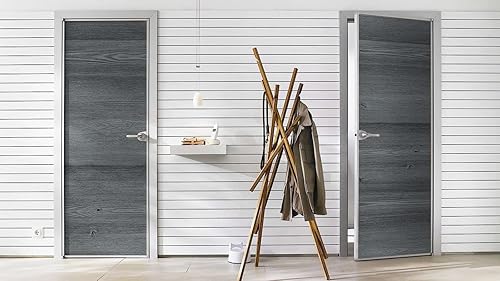 Miniatura 10 de LiKiLiKi Papel tapiz de grano de madera natural gris para despegar y pegar papel de contacto con mostrador gris autoadhesivo extraíble decoración