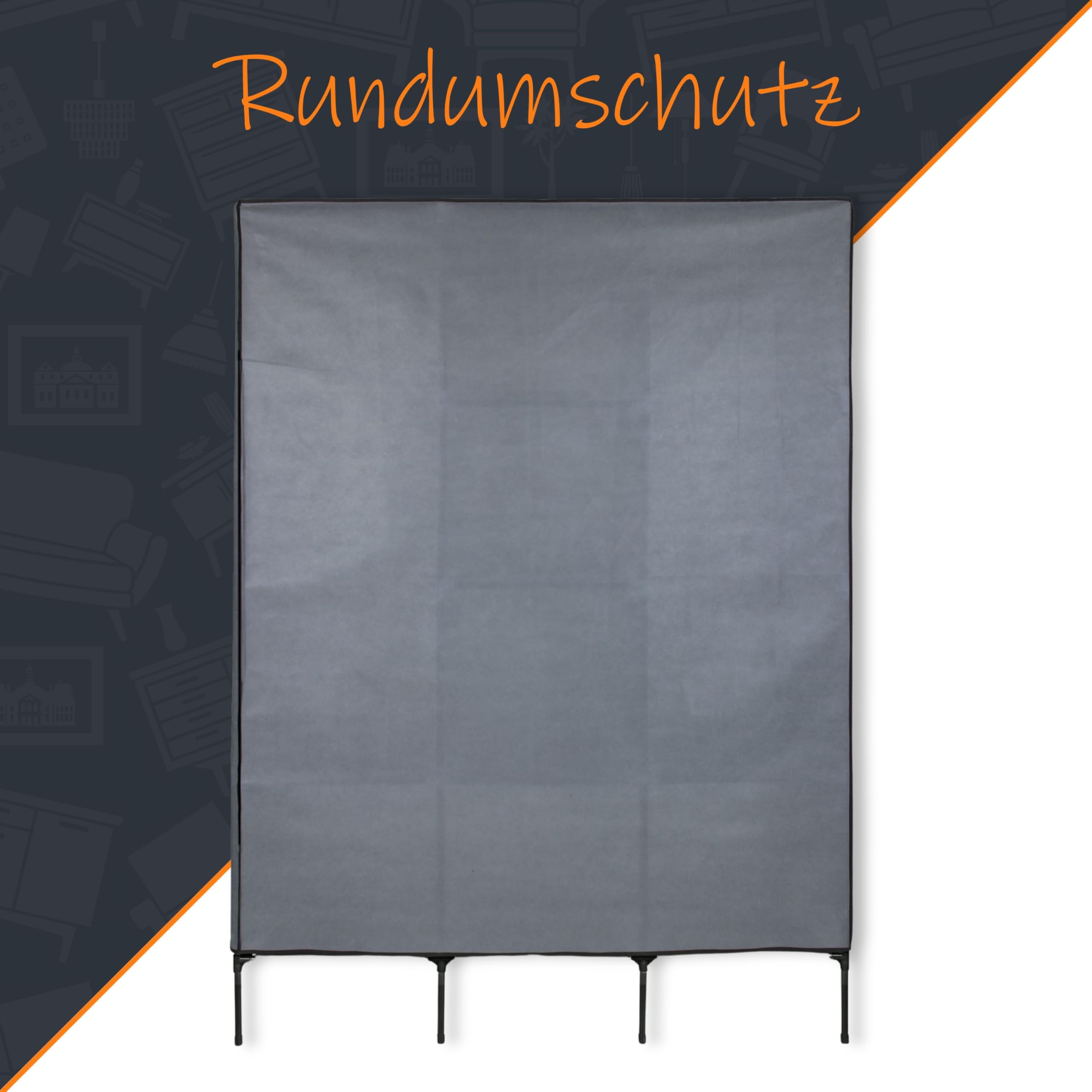 your GEAR Kleiderschrank Grado 130x45x175 cm – Stoffschrank mit 2 Kleiderstangen & 9 Ablagen – Textilschrank XXL Organizer für Schlafzimmer & Kinderzimmer – Faltschrank Garderobe