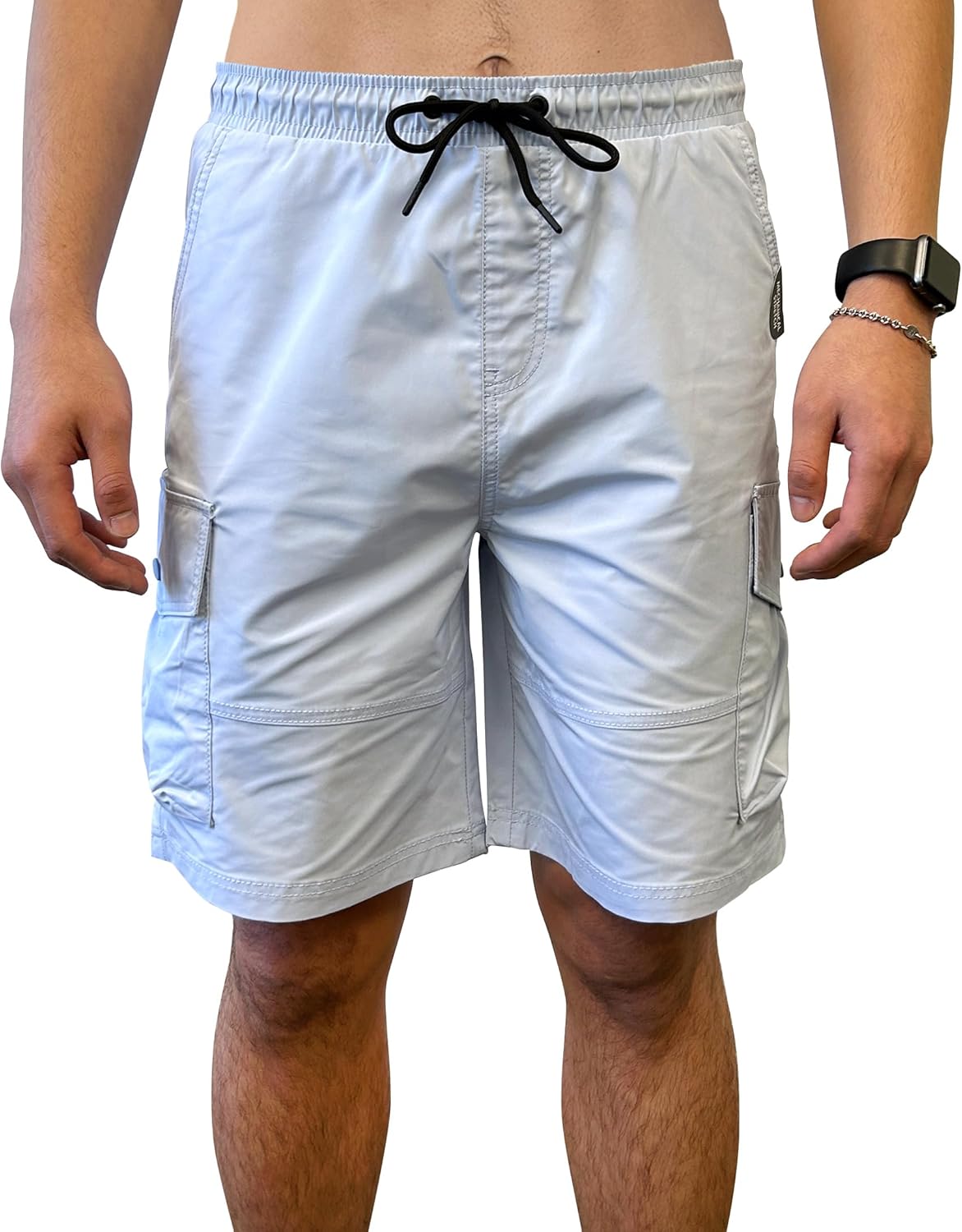 Southpole Men's Tech Woven Nylon Cargo Shorts, Quick Dry, Lightweight, Adjustable Waist