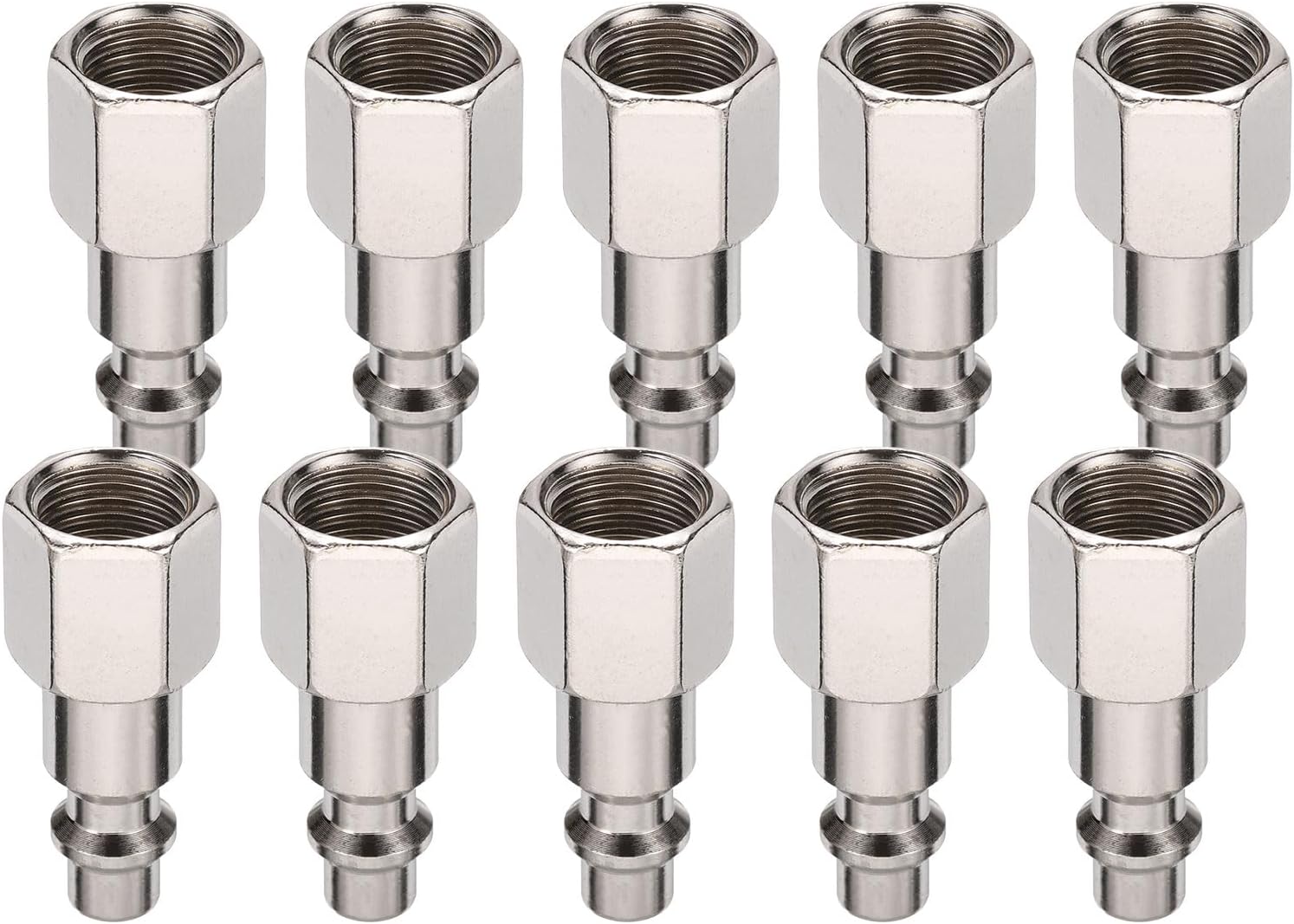 HARFINGTON 5pcs Industrial Air Plug 1/4" NPT Female M Style High Flow Quick Connect Air Fittings Air Compressor Accessories