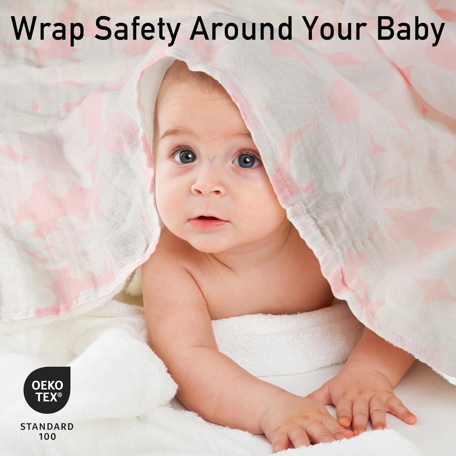 GLLQUEN BABY Receiving Blanket Boy Cotton Muslin Swaddle Blankets Girl Newborn Squares Breathable & Soft Thin Baby Blankets Cloths Double Absorbent Infant Swaddling Wrap - 6 Pack (Rosebud) - Image 2