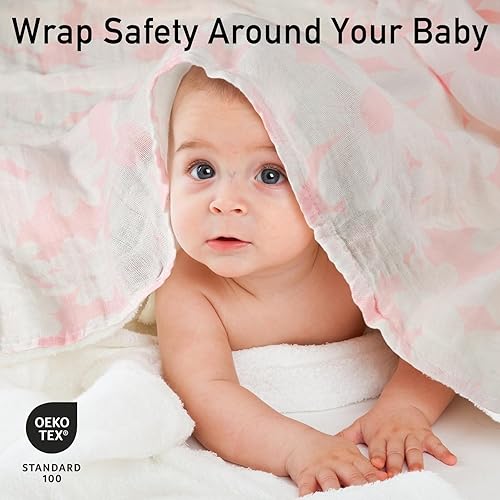 Miniatura 2 de GLLQUEN BABY Manta receptora de muselina de algodón para niño, manta para envolver a recién nacido, transpirable y suave, mantas finas para bebé,