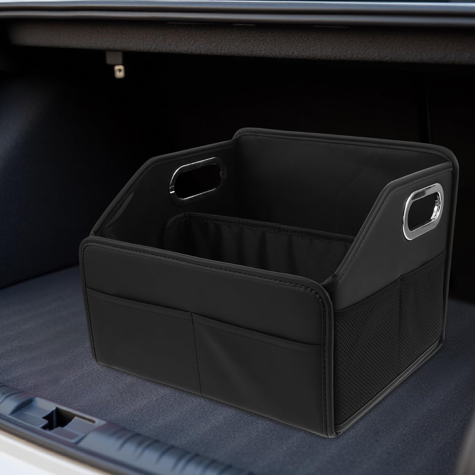 Cabilock Organizador Maletero Coche Plegable con Asas Reforzadas Múltiples Compartimentos para Suv Caja Almacenamiento Resistente y Portátil