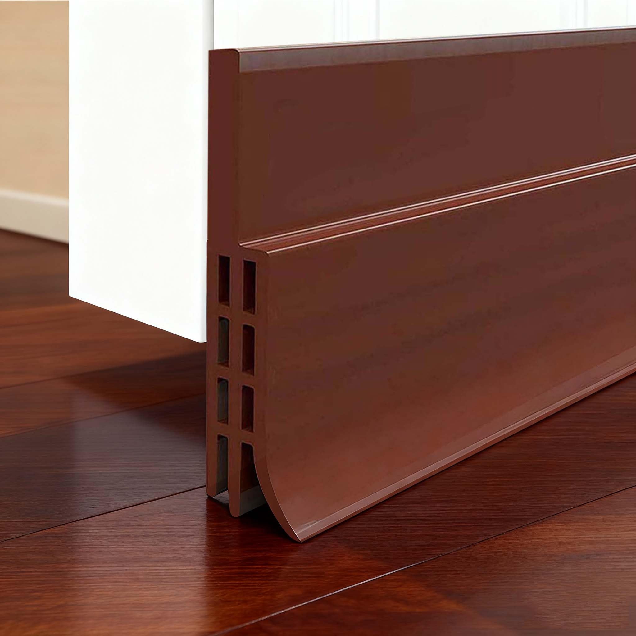 Door Seal Strip Door Stopper Door Draft Stopper Under Door Soundproof Door Bottom Seal Strip Weather Stripping for Exterior/Interior Doors, Door Sweep Strip Under Door Draft Blocker, 39.3 inch (Brown)