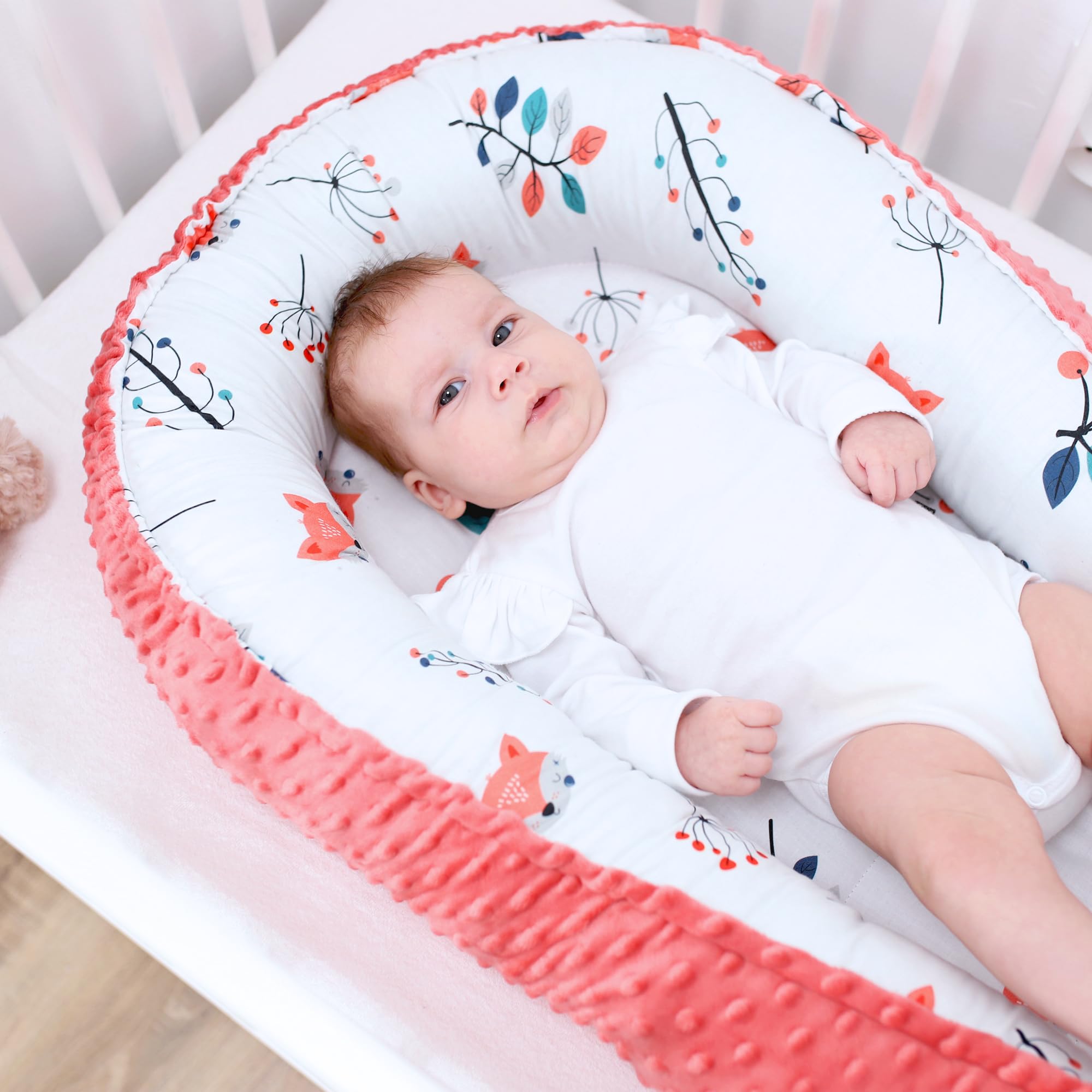 Riduttore lettino 90x50 cm - Nido Neonato Riduttore Culla Cotone Volpe volpe rossa