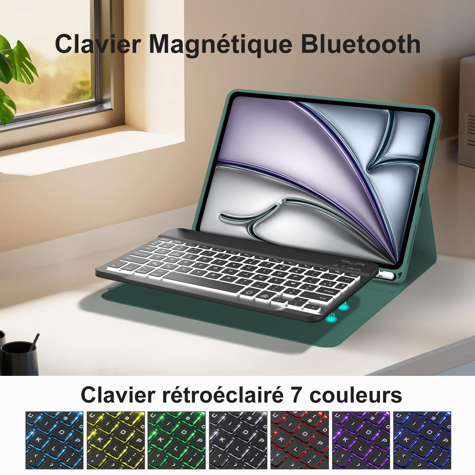 Coque Clavier NOTEKEE F8S Pour IPad Air 2 - Argenté, Neuve