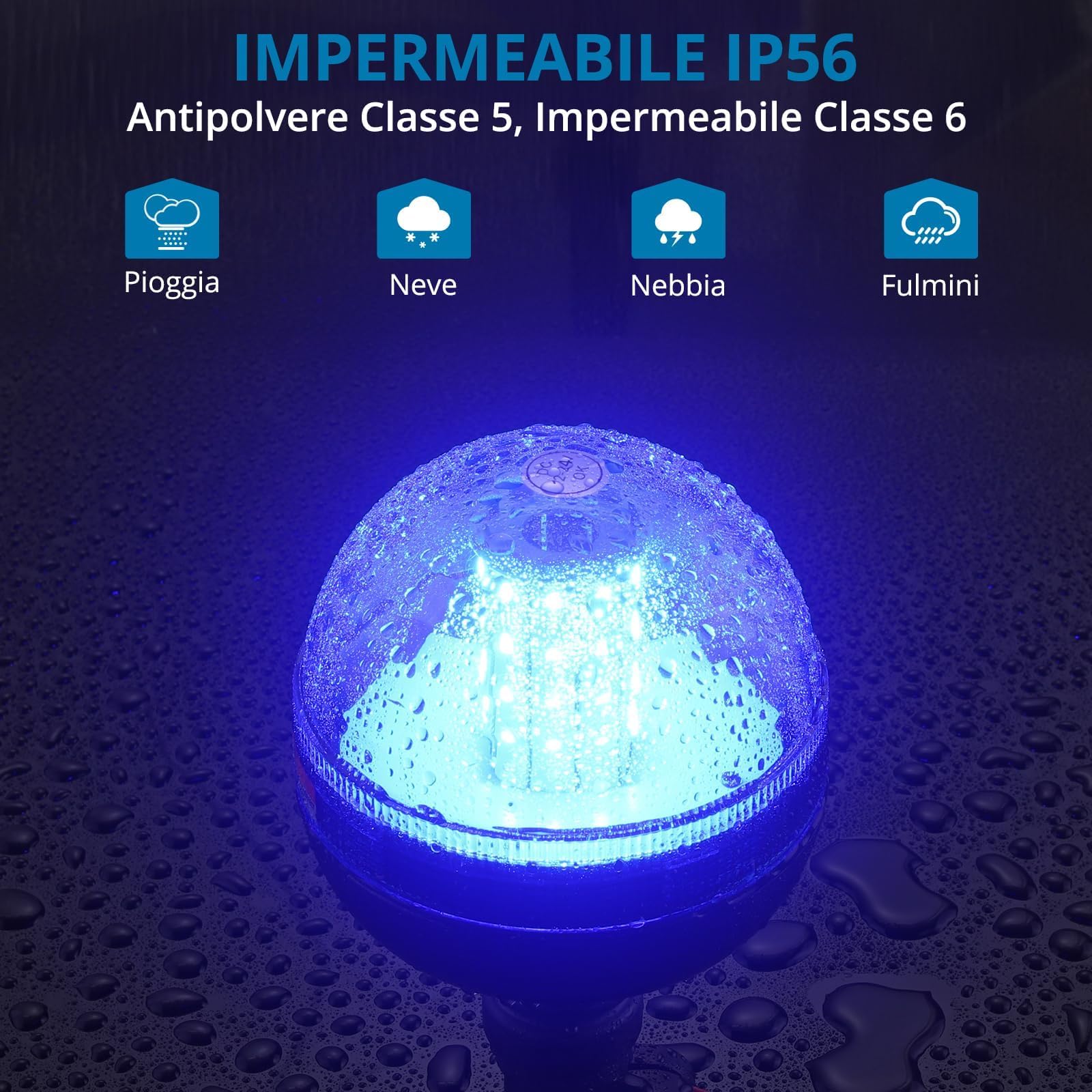 AUTOUTLET 2 x lampa ostrzegawcza, 30 diod LED, Amber, 12 V/24 V, z 3 trybami oświetlenia, dopuszczenie R10 E9, wodoszczelna, pyłoszczelna, do traktorów, ciężarówek i samochodów osobowych (niebieska)