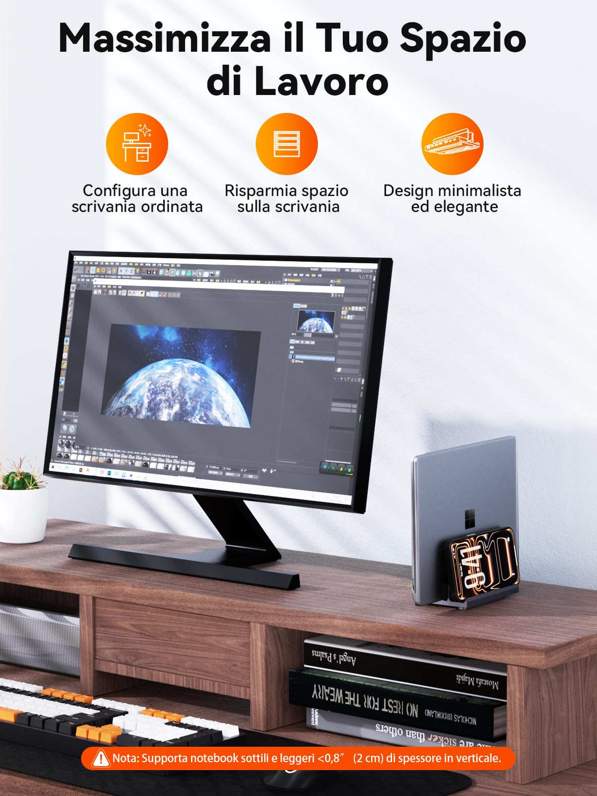 Supporto per Docking Station per Laptop con Doppio Monitor 4K, QUUGE Dual HDMI Docking Station per Laptop, 2 HDMI (Singolo 4K), 2 Porte USB3.0, 100W PD, RJ45 Ethernet, Gestione Desktop USB C Dock