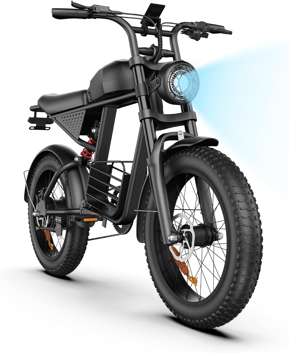 Electric Bike for Adults, 1000W/1500W/3000W Dirt Bike, 30/34/37MPH, 48V 15 Ah/18.9Ah/25Ah e Bike, 40/47/100 Miles Electric Motorcycle, 20" Fat Tire Off-Road Bike, All Terrain Electric Bike