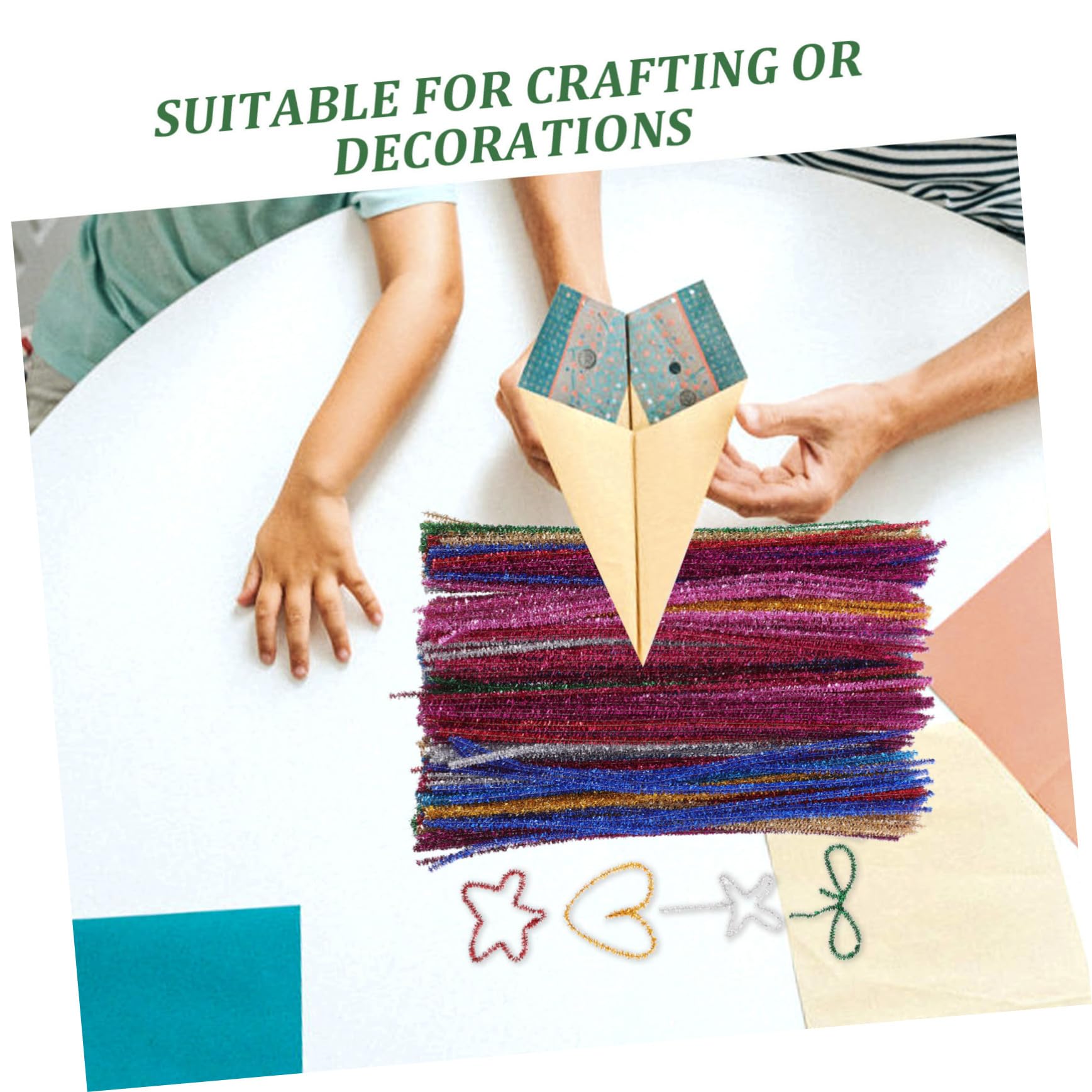 Gadpiparty 400Pcs Chenille Stems Twisted Craft Material for DIY Projects Glitter Twisting Sticks for Hands Activities Creative Plaything for Craft Lovers