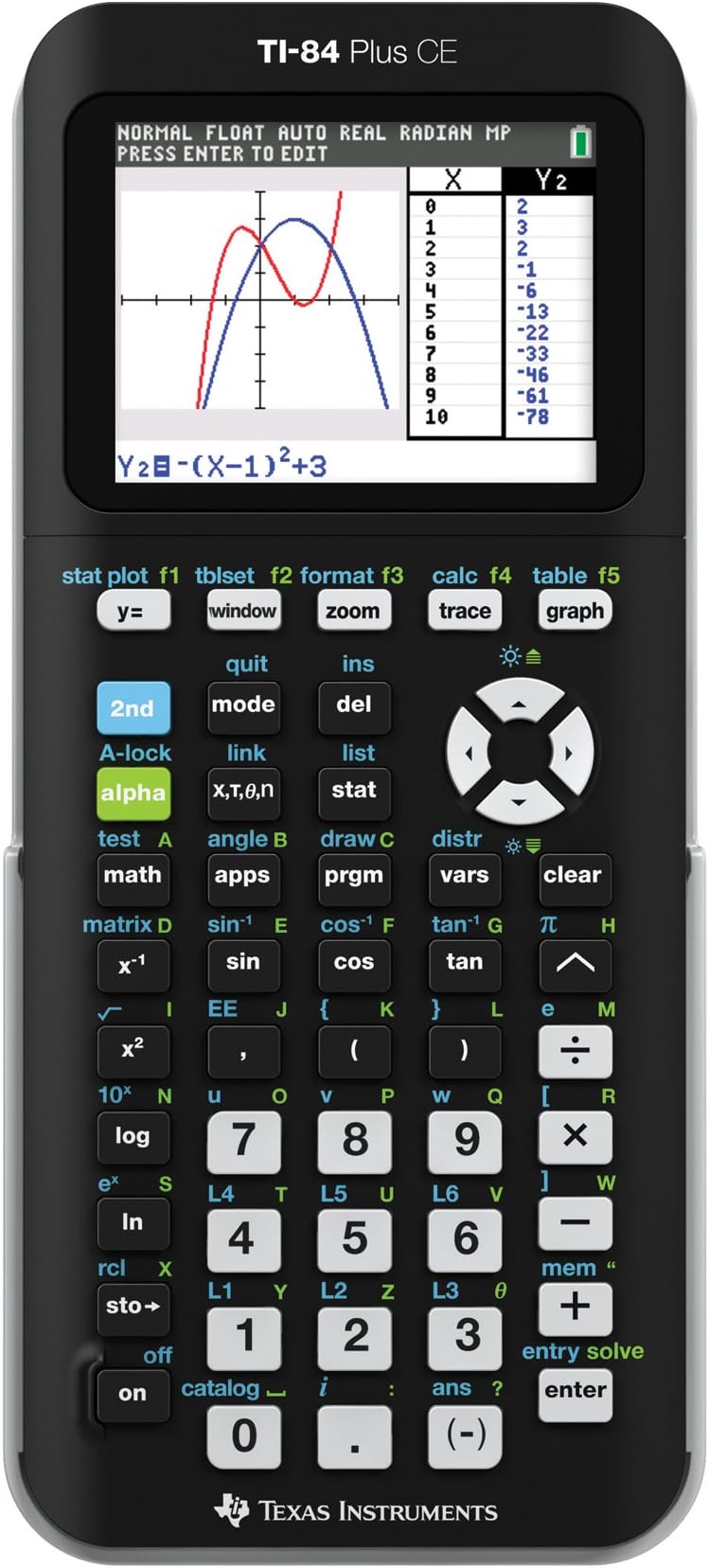 Texas Instruments TI-84 Plus CE Graphing Calculator, Black (Frustration-Free Packaging)
