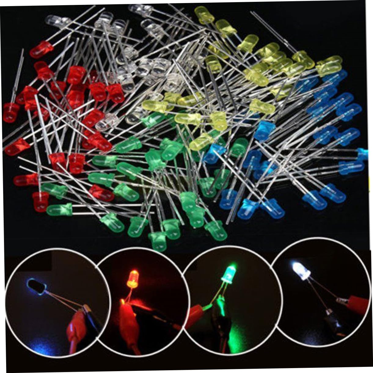 BESTonZON 200 pcs Set Transistor LEDs diode Assorted Diffused LED Diffused LED Emitting Diodes LED